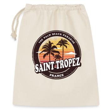 Saint Tropez France Design vintage de plage - Sac cadeau 40 x 50 cm - nature - Devant