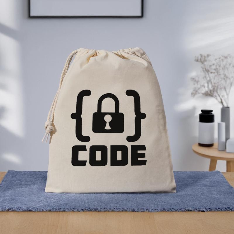 Code mit Sperrprogrammierer Geschenkbeutel aus Baumwolle (40 x 50 cm)