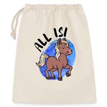 Pferdenarr Islandpferde Pony Statement Islandponys - Geschenkbeutel aus Baumwolle (40 x 50 cm) - Natur - Vorne