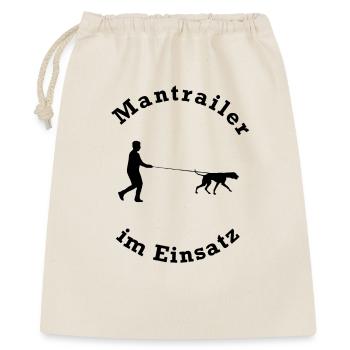 MANTRAILER IM EINSATZ - Geschenkbeutel aus Baumwolle (40 x 50 cm) - Natur - Vorne