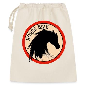 riding horse hobby sport horse love crest mane b - Gift Bag 40 x 50 cm - nature - Front