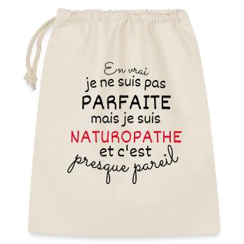 En Vrai Pas Parfaite Mais Naturopathe - Sac cadeau 40 x 50 cm - nature - Devant
