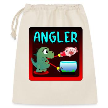 ANGLER - DINOSAURIER KINDER ANGELN - Geschenkbeutel aus Baumwolle (40 x 50 cm) - Natur - Vorne