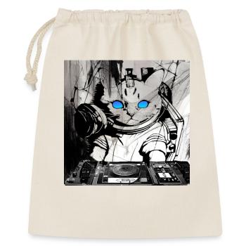 Katzen DJ Artwork - Geschenkbeutel aus Baumwolle (40 x 50 cm) - Natur - Vorne