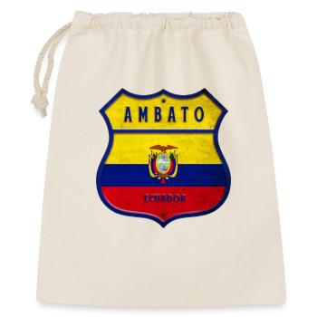 Ambato Ecuador Wappen Flaggen Design - Geschenkbeutel aus Baumwolle (40 x 50 cm) - Natur - Vorne