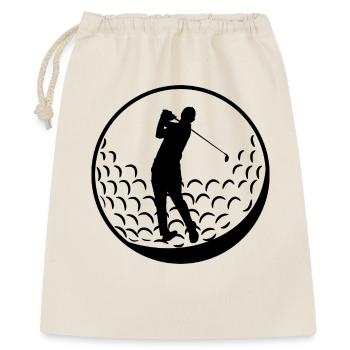 Achtzehn Löcher Golf - Geschenkbeutel aus Baumwolle (40 x 50 cm) - Natur - Vorne
