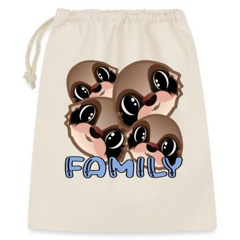 FAULTIERBÄR FAMILIE - NIEDLICHES TIER - Geschenkbeutel aus Baumwolle (40 x 50 cm) - Natur - Vorne