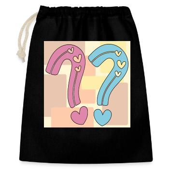 Baby Shower Party - Mädchen Junge - Schwangerschaft - Geschenkbeutel aus Baumwolle (40 x 50 cm) - Schwarz - Vorne