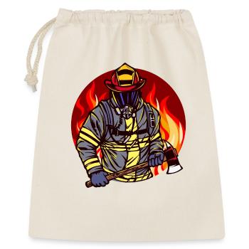 Feuerwehr Feuer Brandschutz Feuerwehrmann Retter - Geschenkbeutel aus Baumwolle (40 x 50 cm) - Natur - Vorne