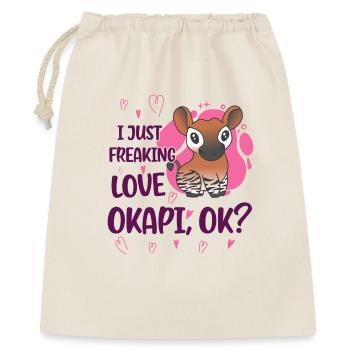 Ich liebe Okapi - Geschenkbeutel aus Baumwolle (40 x 50 cm) - Natur - Vorne