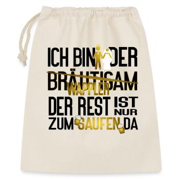 Bräutigam JGA Männer Wappler Saufen Spruch - Geschenkbeutel aus Baumwolle (40 x 50 cm) - Natur - Vorne