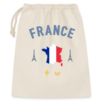 Frankreich - Geschenkbeutel aus Baumwolle (40 x 50 cm) - Natur - Vorne