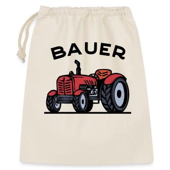 Kraftfahrzeug Trecker Feld Traktor Spruch Landwirt - Geschenkbeutel aus Baumwolle (40 x 50 cm) - Natur - Vorne