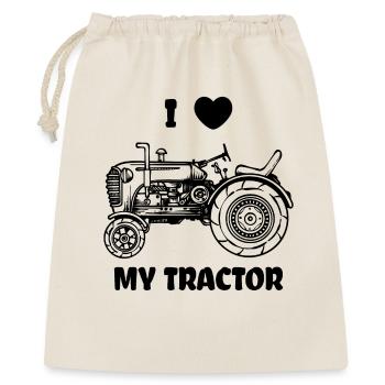 Herz Ich Liebe Traktor Statement Feld Fahrzeug - Geschenkbeutel aus Baumwolle (40 x 50 cm) - Natur - Vorne