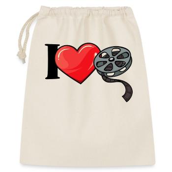 J’aime les films Déclaration de cœur Cinéma Films Cineaste - Sac cadeau 40 x 50 cm - nature - Devant