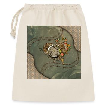 Wunderbare Steampunk-Uhr - Geschenkbeutel aus Baumwolle (40 x 50 cm) - Natur - Vorne