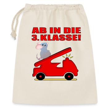 Drittklässler Feuerwehr - Grundschule 3. Klasse - Geschenkbeutel aus Baumwolle (40 x 50 cm) - Natur - Vorne