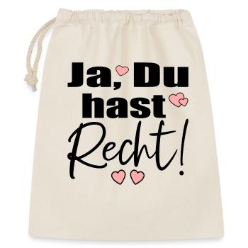 RECHT VERSÖHNUNG - Geschenkbeutel aus Baumwolle (40 x 50 cm) - Natur - Vorne