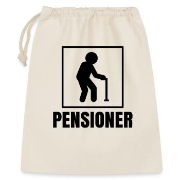 Rentner Spruch Senior Ruhestand Lebensabend Rente - Geschenkbeutel aus Baumwolle (40 x 50 cm) - Natur - Vorne