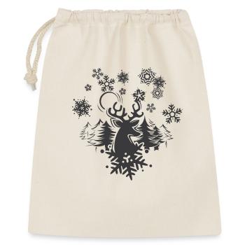 Flocons de neige Noël Hiver Rennes Orignal - Sac cadeau 40 x 50 cm - nature - Devant