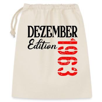63 Jahre alt Geburtstag - Edition Dezember 1963 - Geschenkbeutel aus Baumwolle (40 x 50 cm) - Natur - Vorne