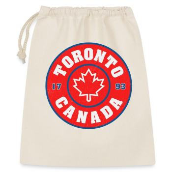 Toronto Kanada Rundemblem Ahornblatt - Geschenkbeutel aus Baumwolle (40 x 50 cm) - Natur - Vorne