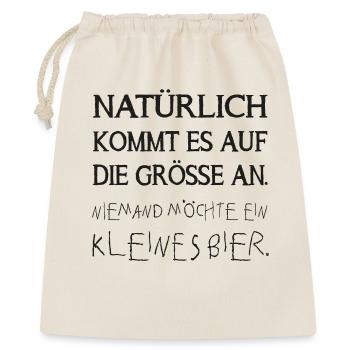 niemand möchte ein kleines bier - Geschenkbeutel aus Baumwolle (40 x 50 cm) - Natur - Vorne