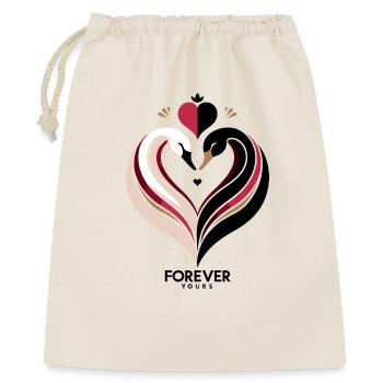 Schwanenherz Forever Yours Love - Geschenkbeutel aus Baumwolle (40 x 50 cm) - Natur - Vorne