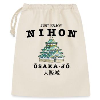 Château d’Osaka, Japon, dessin à la main - Sac cadeau 40 x 50 cm - nature - Devant
