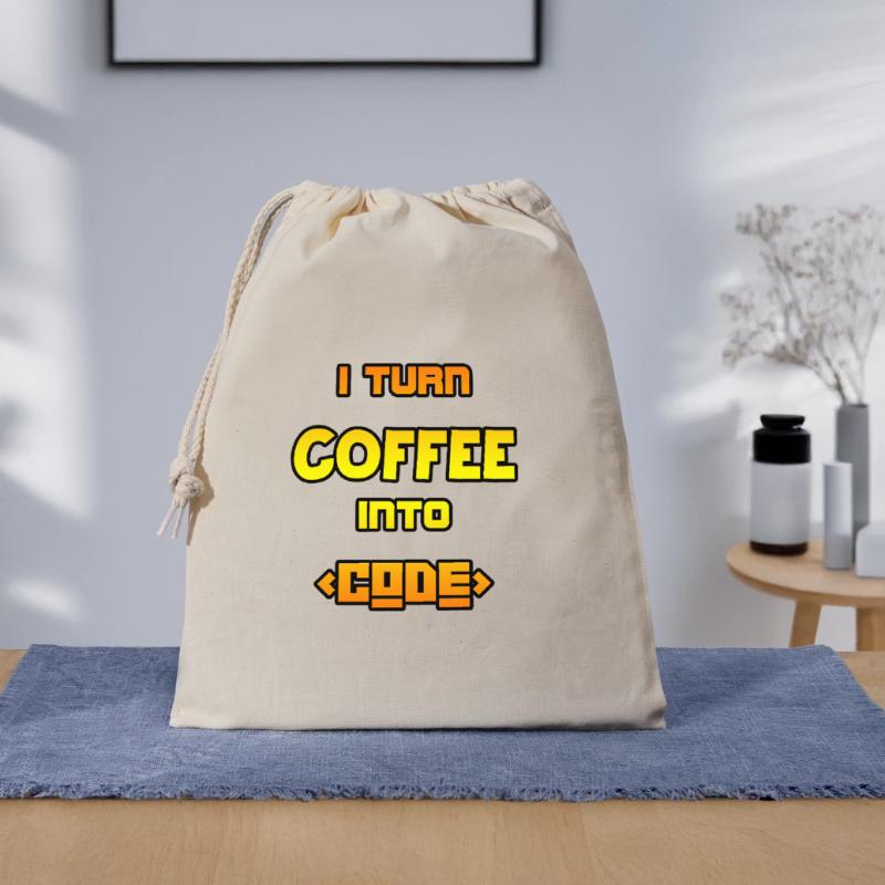 Je transforme le café en code Sac cadeau 40 x 50 cm