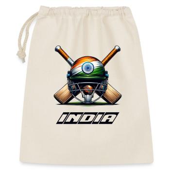 Indien Elefanten Cricket Helm Design - Geschenkbeutel aus Baumwolle (40 x 50 cm) - Natur - Vorne