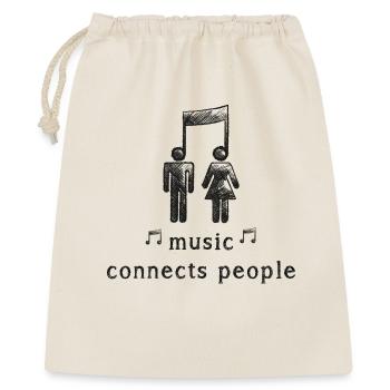 Music Connects People Minimal Statement - Geschenkbeutel aus Baumwolle (40 x 50 cm) - Natur - Vorne