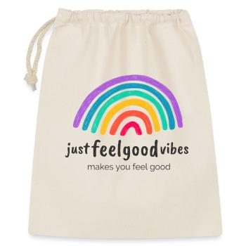 JustFeelgoodVibes Signature - Geschenkbeutel aus Baumwolle (40 x 50 cm) - Natur - Vorne