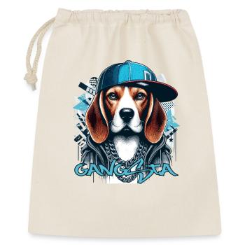 Beagle Gangsta Hund Cappy Geschenk - Geschenkbeutel aus Baumwolle (40 x 50 cm) - Natur - Vorne