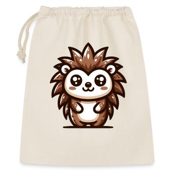 Ein verspielter Igel im Cartoon-Stil - Geschenkbeutel aus Baumwolle (40 x 50 cm) - Natur - Vorne