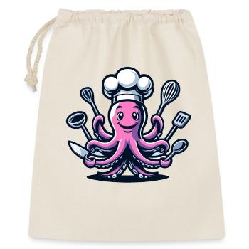 Octo-Chef : Le tentacule gourmand - Sac cadeau 40 x 50 cm - nature - Devant