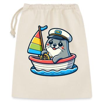 Sailing Seal: The Nautical Navigator - Gift Bag 40 x 50 cm - nature - Front