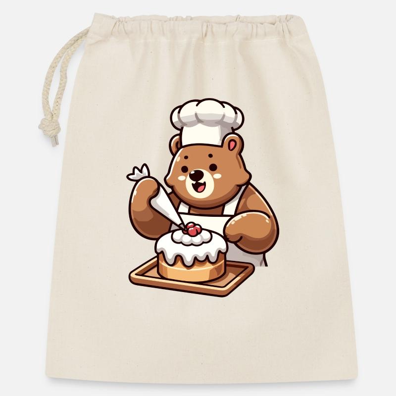 Baker Bear : Le charmeur de gâteaux - Sac cadeau 40 x 50 cm - nature
