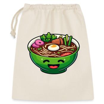 Happy Ramen Bowl: Die fröhliche Suppe - Geschenkbeutel aus Baumwolle (40 x 50 cm) - Natur - Vorne