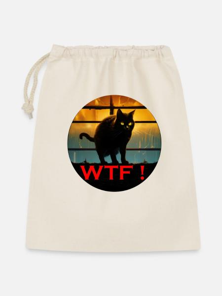 WTF Katze im Abendlicht - Geschenkbeutel aus Baumwolle (40 x 50 cm) - Natur