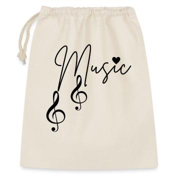 Musiknoten - Geschenkbeutel aus Baumwolle (40 x 50 cm) - Natur - Vorne