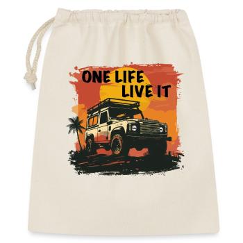 Defender One Life Live It 4x4 LaRor Off-Road - Geschenkbeutel aus Baumwolle (40 x 50 cm) - Natur - Vorne