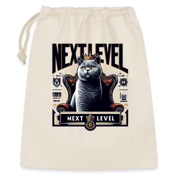 BKH Britisch Kurzhaar Blue Katze Königssessel - Geschenkbeutel aus Baumwolle (40 x 50 cm) - Natur - Vorne