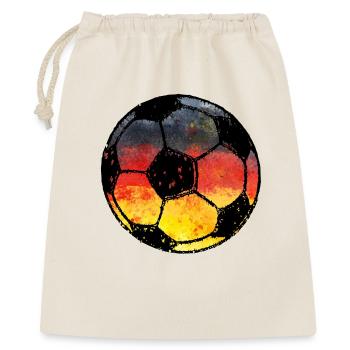 Fußball Deutschland - schwarz rot gold  - Geschenkbeutel aus Baumwolle (40 x 50 cm) - Natur - Vorne
