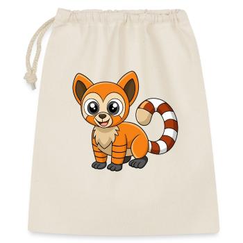 Lemur Niedliche Maskottchen Zeichentrickfigur Kawaii - Geschenkbeutel aus Baumwolle (40 x 50 cm) - Natur - Vorne