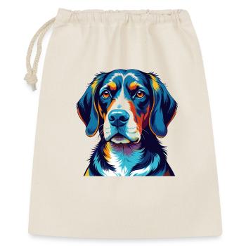Serbische dreifarbige Hunderasse Karikatur Kawaii - Geschenkbeutel aus Baumwolle (40 x 50 cm) - Natur - Vorne