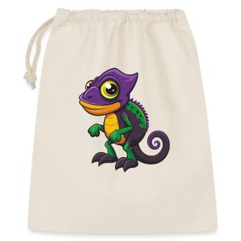 Caméléon Drôle Kawaii Dessin animé Personnage Clipart - Sac cadeau 40 x 50 cm - nature - Devant