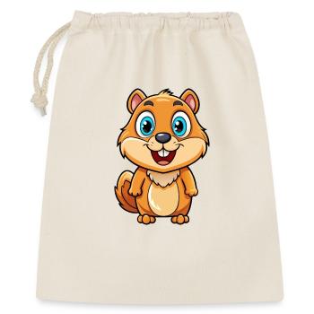Gopher Niedliche Zeichentrickfigur Kawaii Clipart - Geschenkbeutel aus Baumwolle (40 x 50 cm) - Natur - Vorne