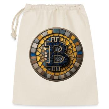 Bitcoin im Mosaik-Stil - Geschenkbeutel aus Baumwolle (40 x 50 cm) - Natur - Vorne
