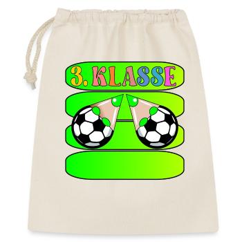 Grundschule 3. Klasse Fußball - Geschenkbeutel aus Baumwolle (40 x 50 cm) - Natur - Vorne